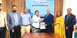 প্রাইম ব্যাংক ও ফার্মা সল্যুশনের মধ্যে পে-রোল ব্যাংকিং চুক্তি স্বাক্ষর